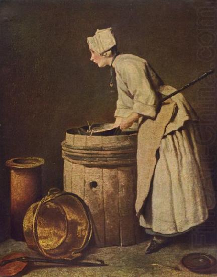 Jean Simeon Chardin Frau Geschirr scheuernd china oil painting image